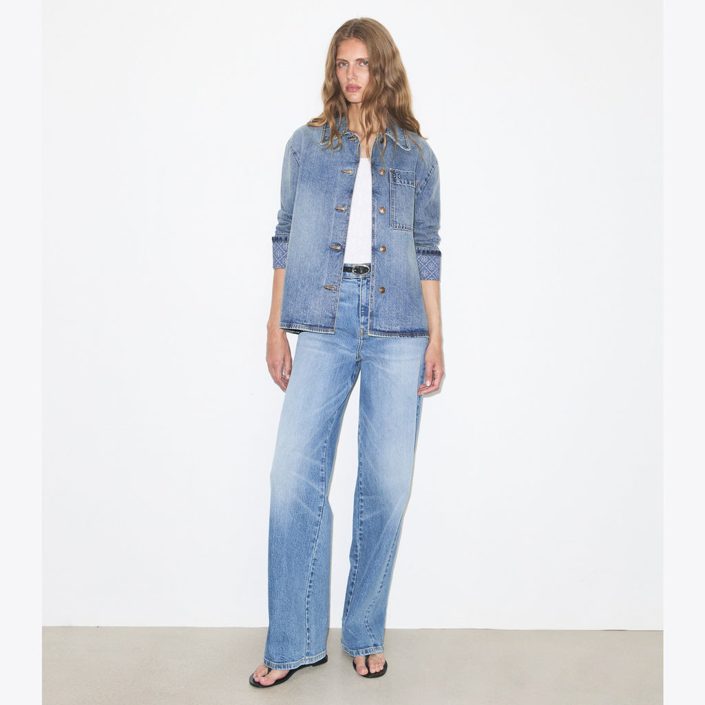 Tory Burch Denim Barn Jacket - Light Vintage Wash - 3