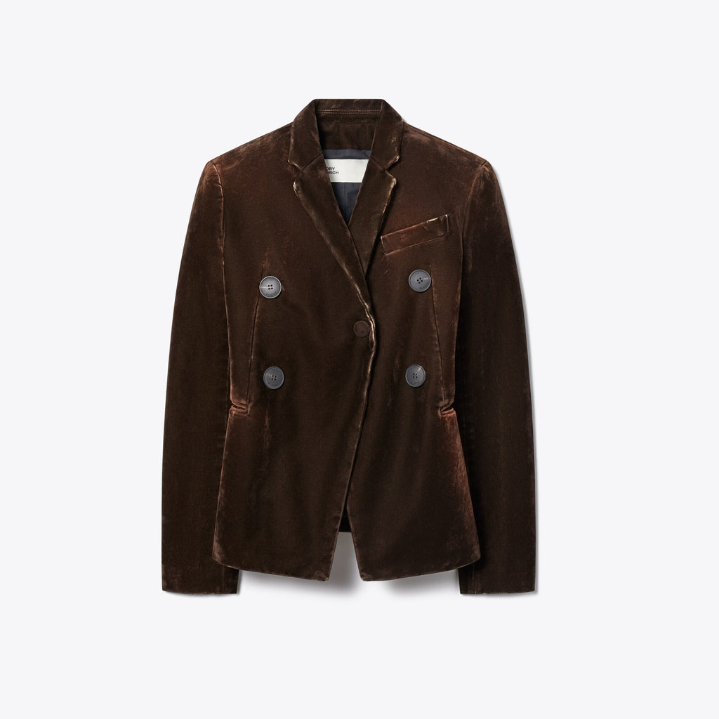 Tory Burch Denim Blazer - Dark Brown