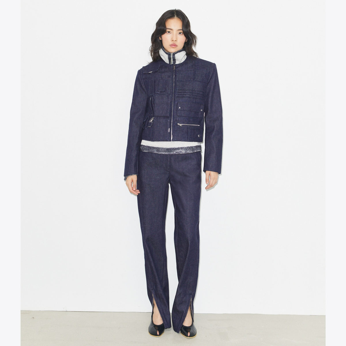 Tory Burch Denim Handbag Jacket - Raw/Unwashed - 3