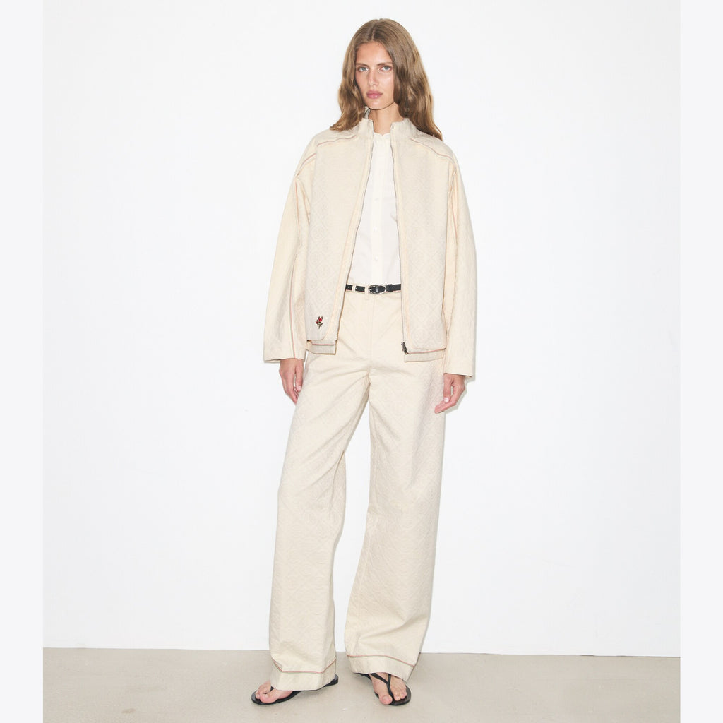 Tory Burch Denim Jacket - White/Ivory T Monogram - 3