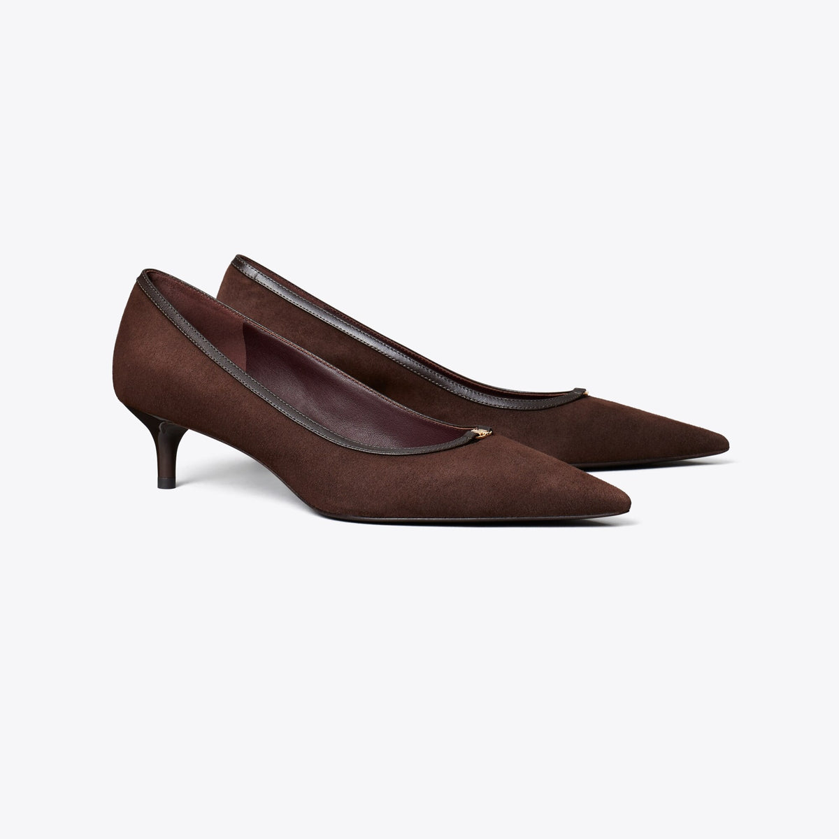 Tory Burch Double T Buckle Low-Heeled Pump - Dark Cocoa
