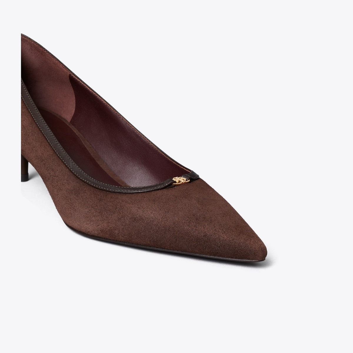 Tory Burch Double T Buckle Low-Heeled Pump - Dark Cocoa - 3