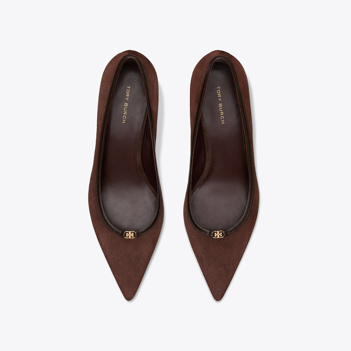 Tory Burch Double T Buckle Low-Heeled Pump - Dark Cocoa - 4