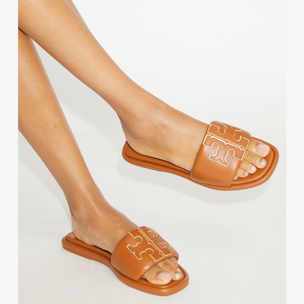 Tory Burch Double T Sport Slide - Bourbon Miele / Gold - 2