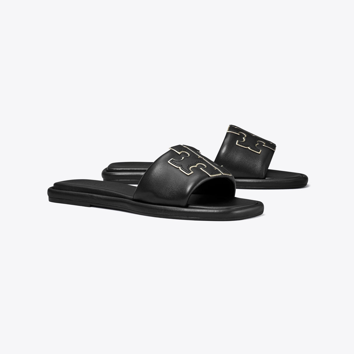 Tory Burch Double T Sport Slide - Perfect Black / Gold