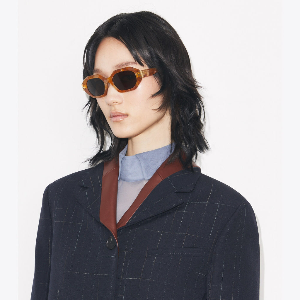 Tory Burch Eleanor Geometric Sunglasses - Black/Dark Gray - 4