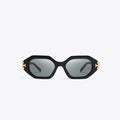 Tory Burch Eleanor Geometric Sunglasses - Black/Dark Gray