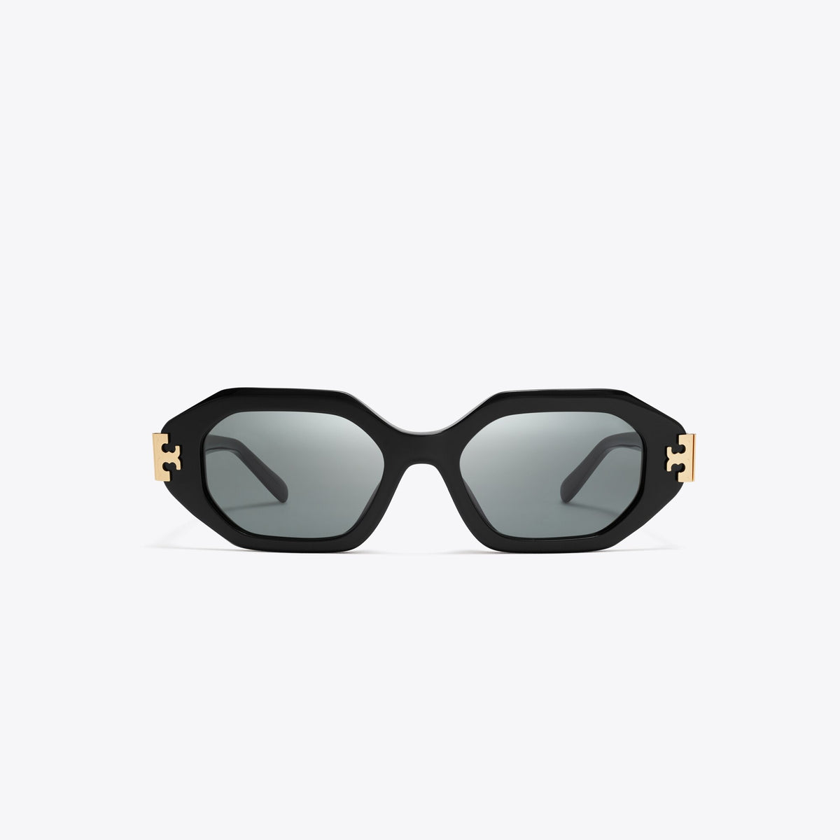 Tory Burch Eleanor Geometric Sunglasses - Black/Dark Gray