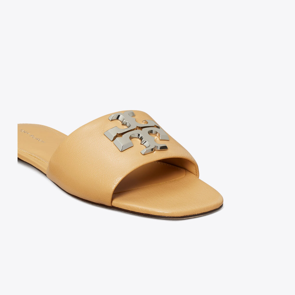 Tory Burch Eleanor Slide - Honeycomb Tan / Silver - 4