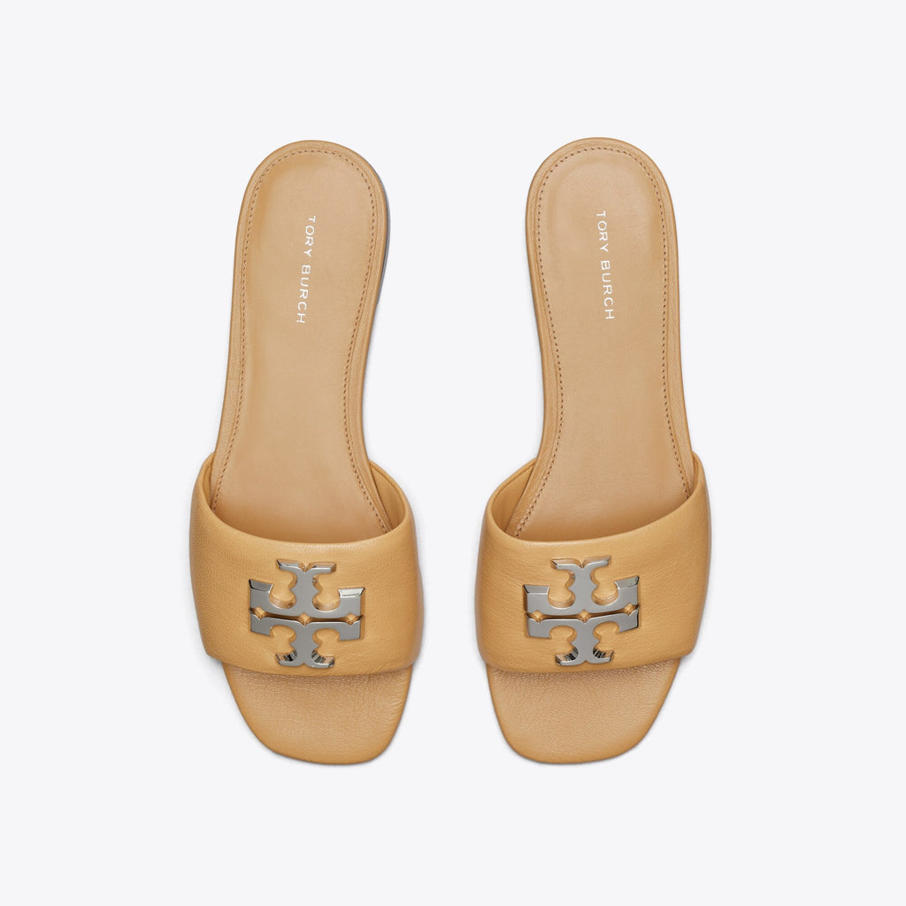 Tory Burch Eleanor Slide - Honeycomb Tan / Silver - 5