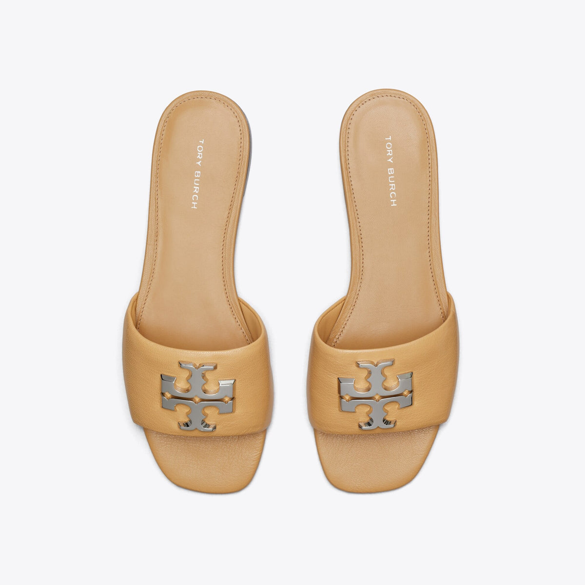 Tory Burch Eleanor Slide - Honeycomb Tan / Silver - 5