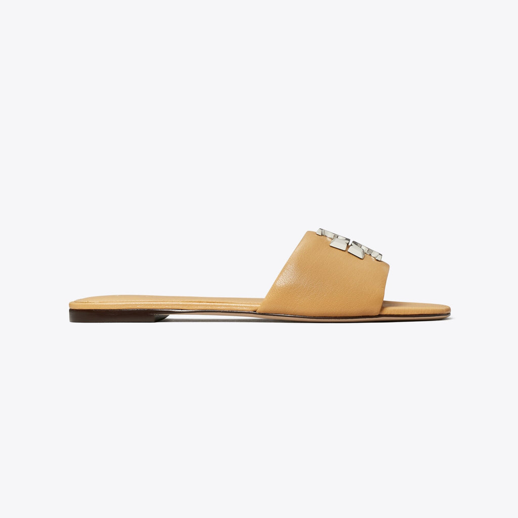 Tory Burch Eleanor Slide - Honeycomb Tan / Silver - 3