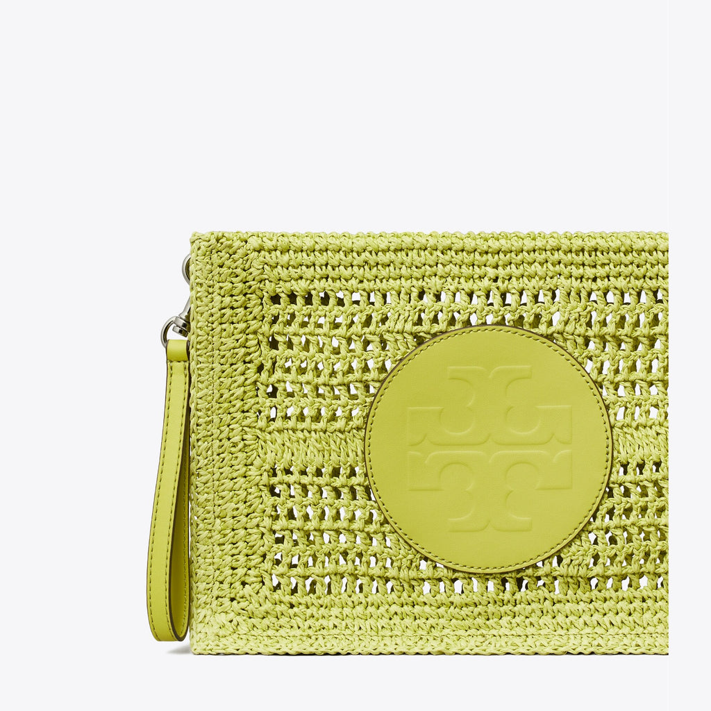 Tory Burch Ella Hand-Crocheted Pouch - Citrus Green - 3
