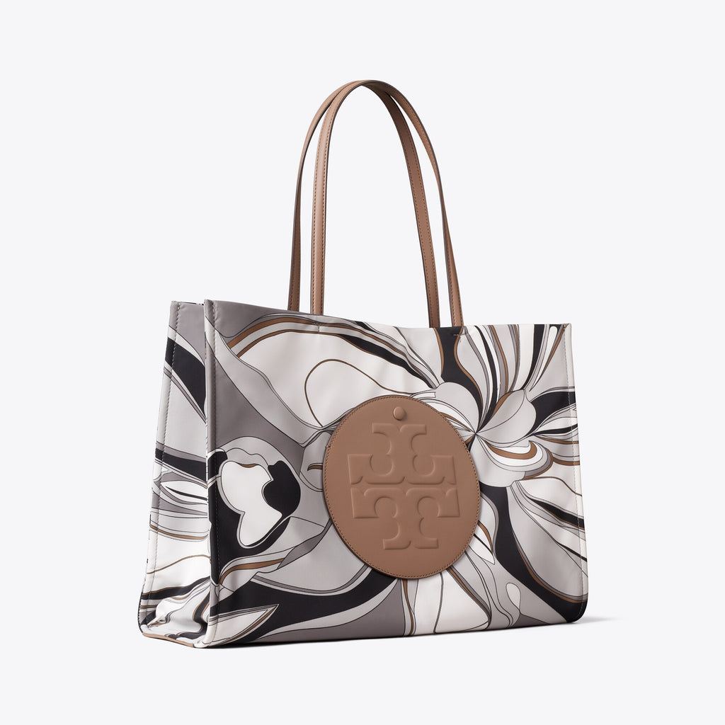 Tory Burch Ella Printed Tote - Tulip Swirl Gray Multi