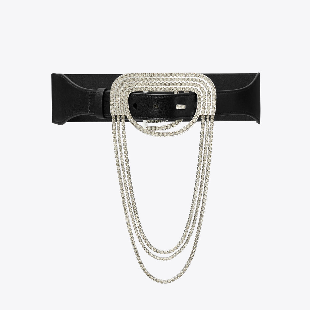 Tory Burch Embellished Belt - Black/Silver