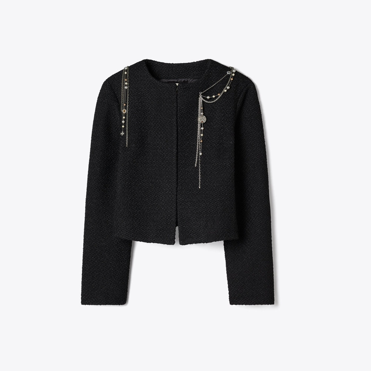 Tory Burch Embellished Bouclé Jacket - Black