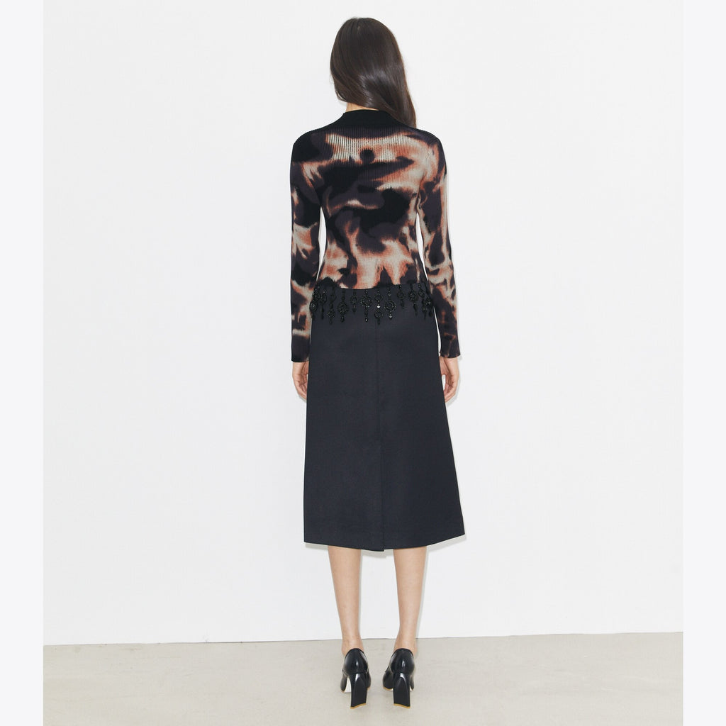 Tory Burch Embellished Cotton Top - Black / Brown - 5
