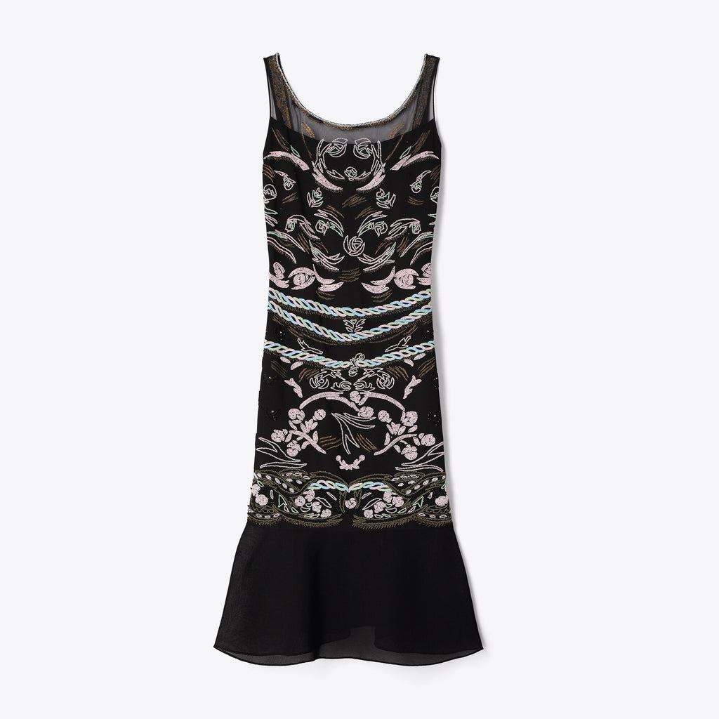 Tory Burch Embellished Mesh Dress - Black