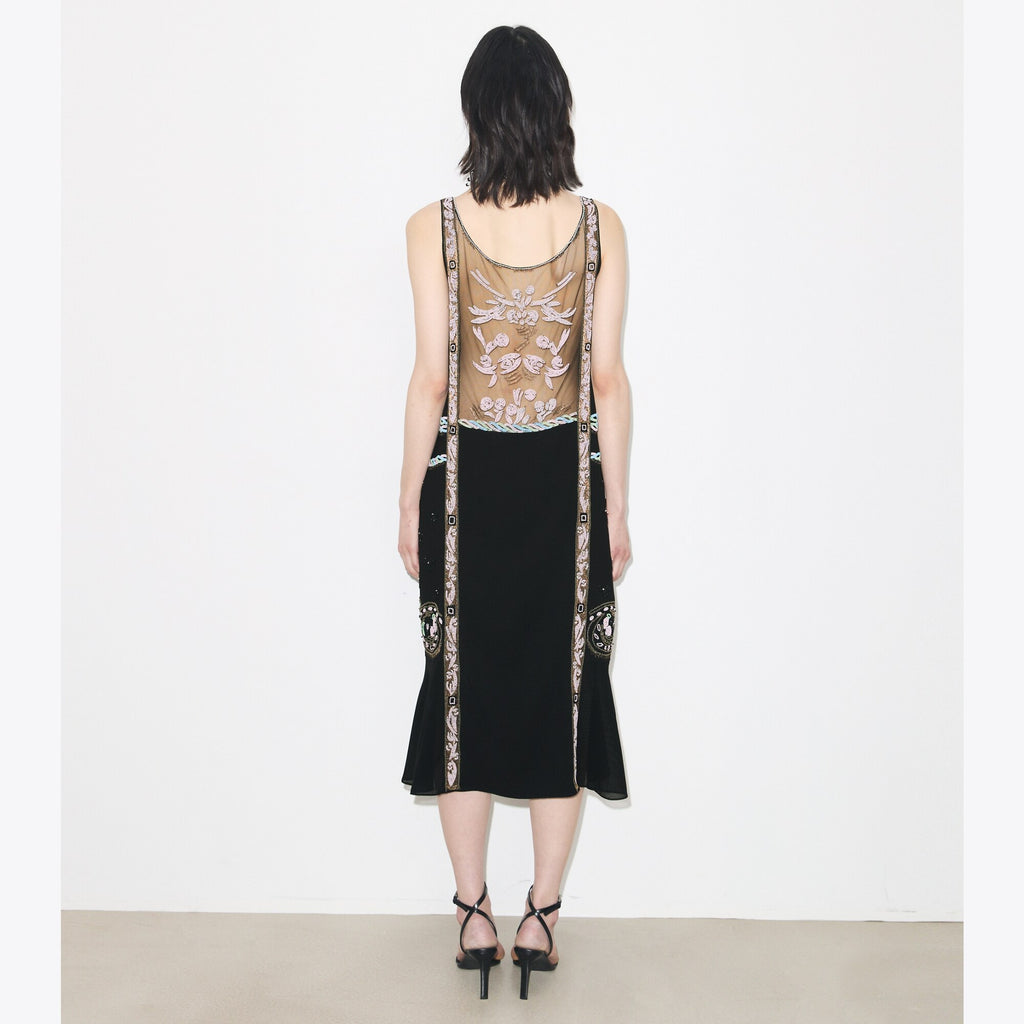 Tory Burch Embellished Mesh Dress - Black - 3
