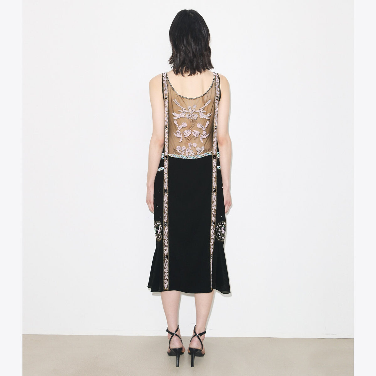 Tory Burch Embellished Mesh Dress - Black - 3