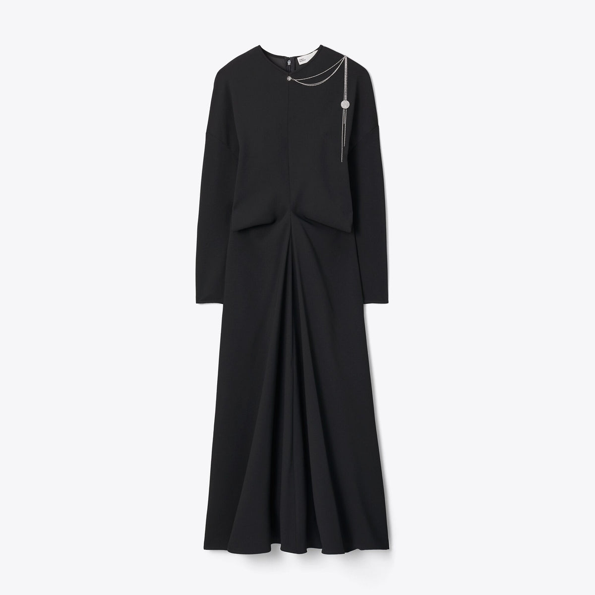 Tory Burch Embellished Satin Crepe Dress - Black