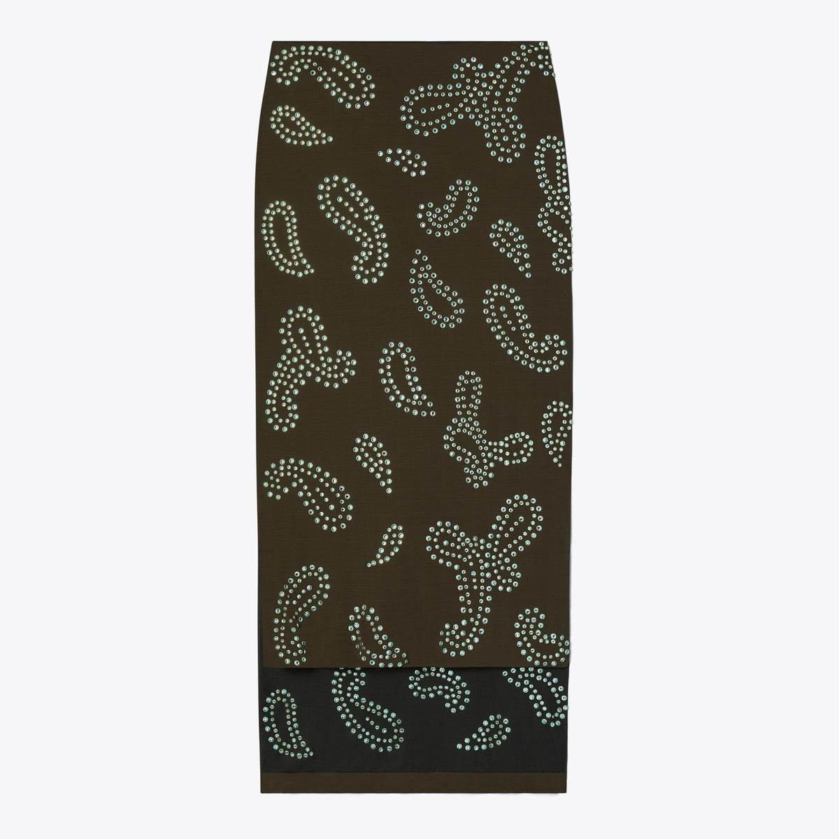 Tory Burch Embellished Viscose Skirt - Chocolate