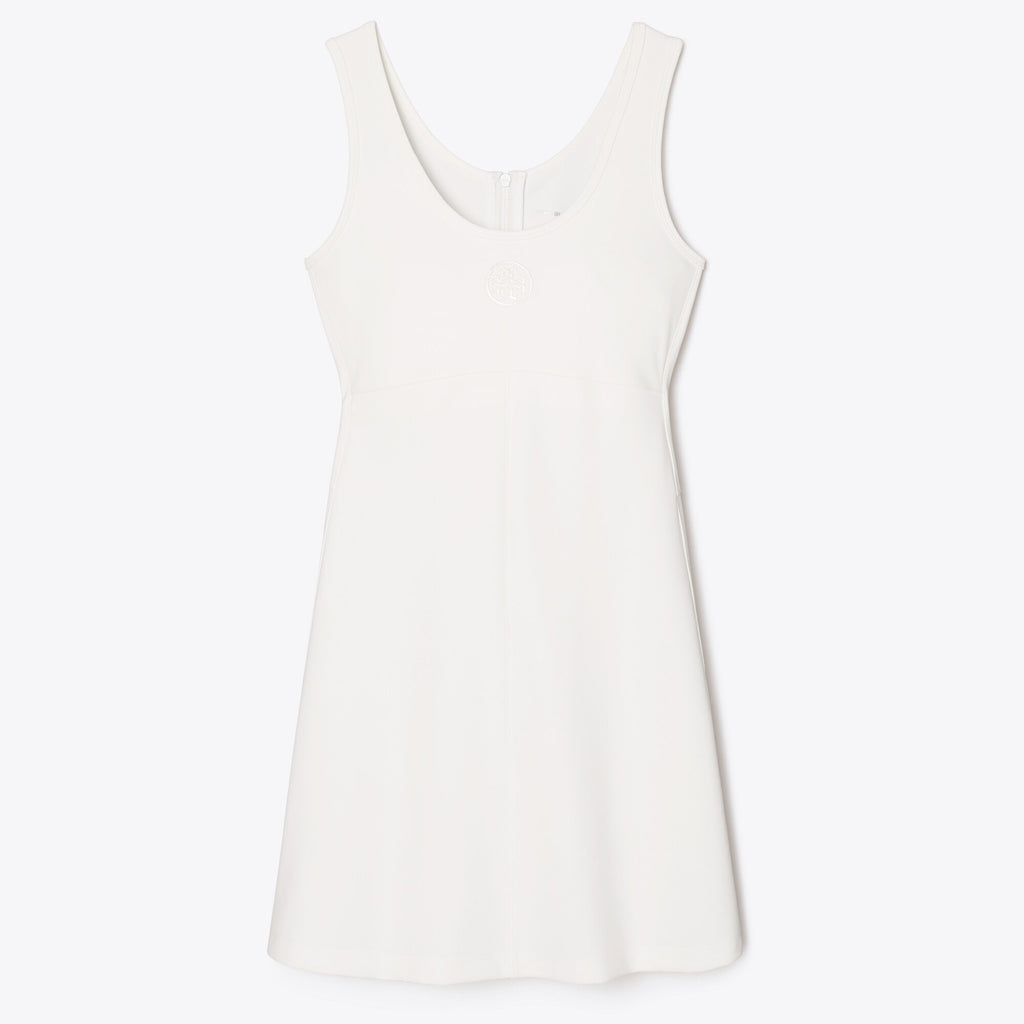 Tory Burch Embossed Logo Tennis Dress - Snow White