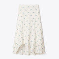 Tory Burch Embroidered Linen Skirt - Ivory Embroidered Gingham