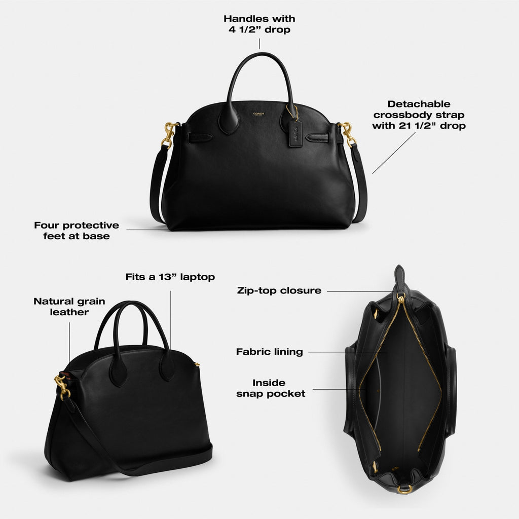 Coach Soft Empire Carryall Bag 40 - Brass/Black (Women's)