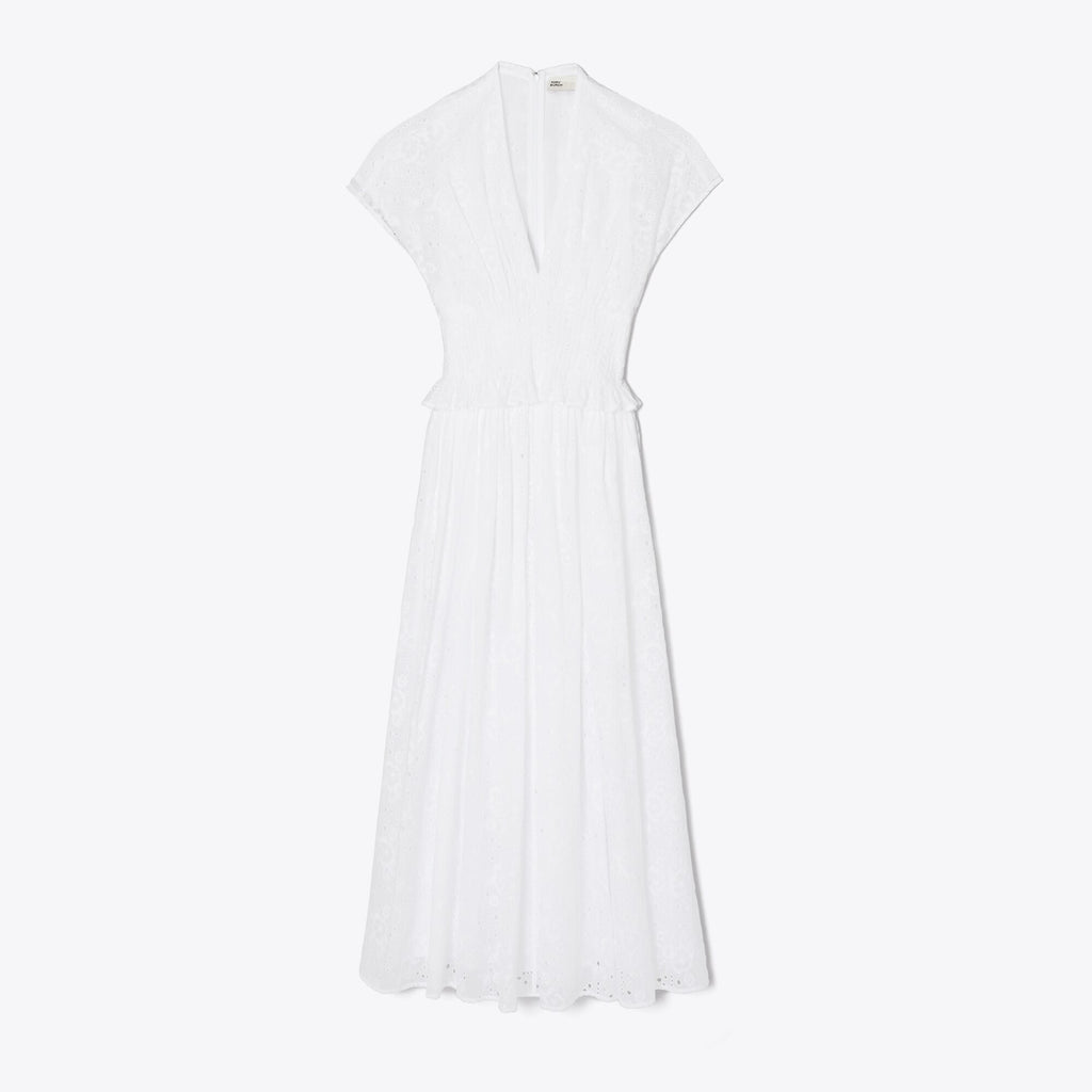 Tory Burch Eyelet Cotton Dress - White