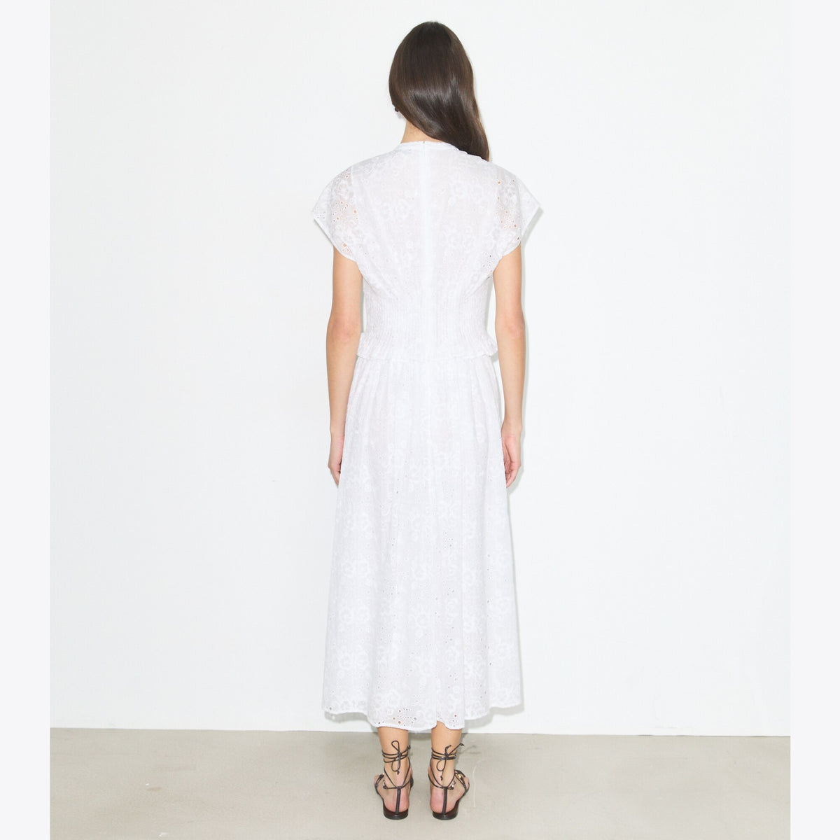 Tory Burch Eyelet Cotton Dress - White - 3