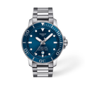 Front view of the watch Tissot Seastar 1000 43mm with shadow