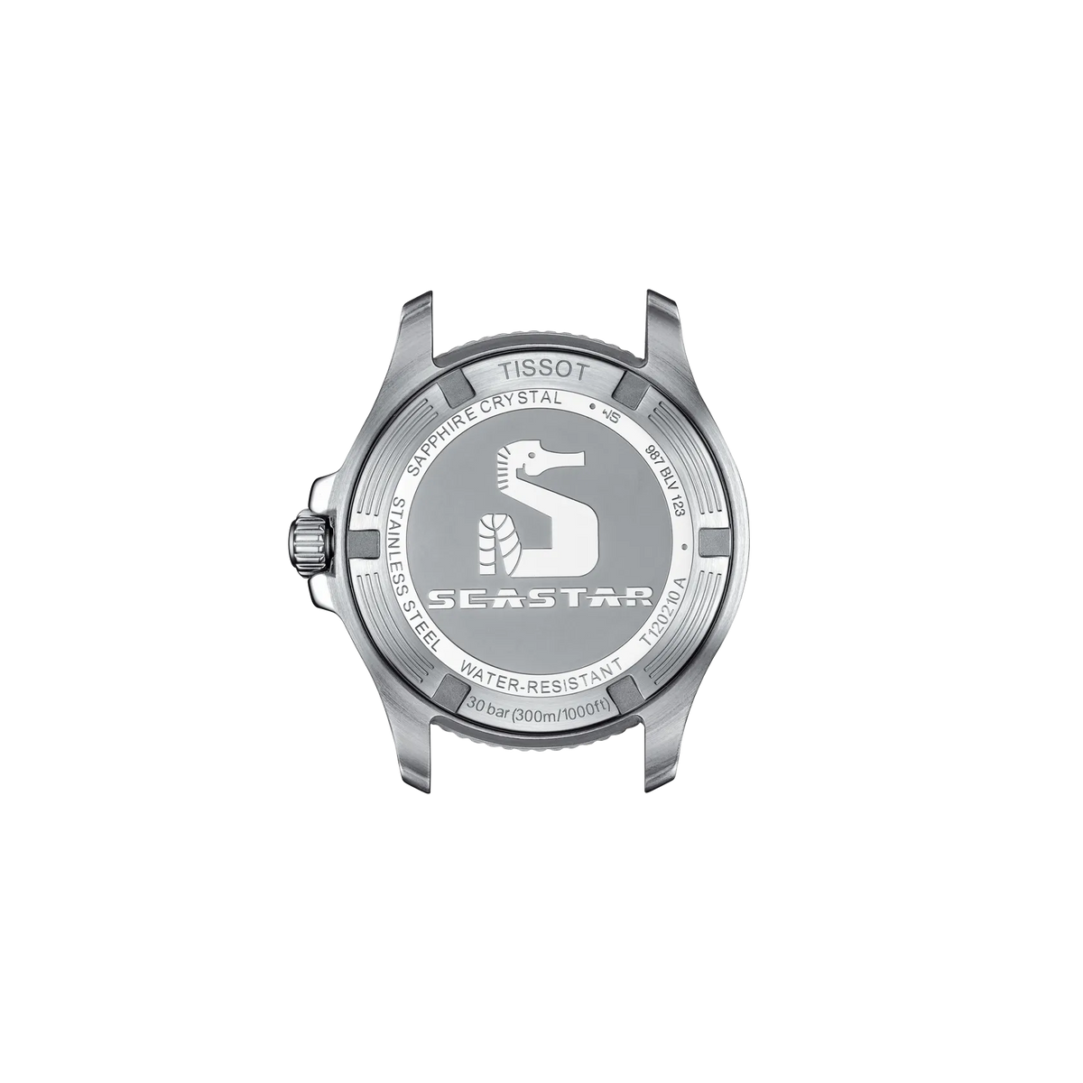 Back view of the watch case Tissot Seastar 1000 36mm
