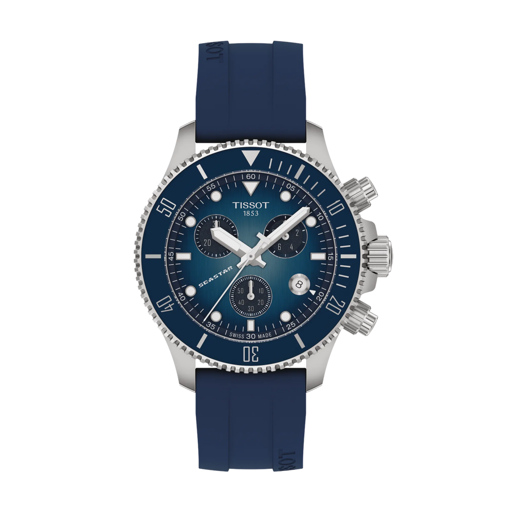 Front view of the watch Tissot Seastar 1000 38mm