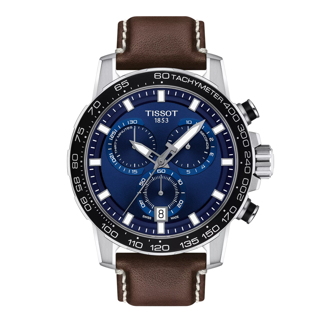 Front view of the watch Tissot Supersport Chrono 45.5mm