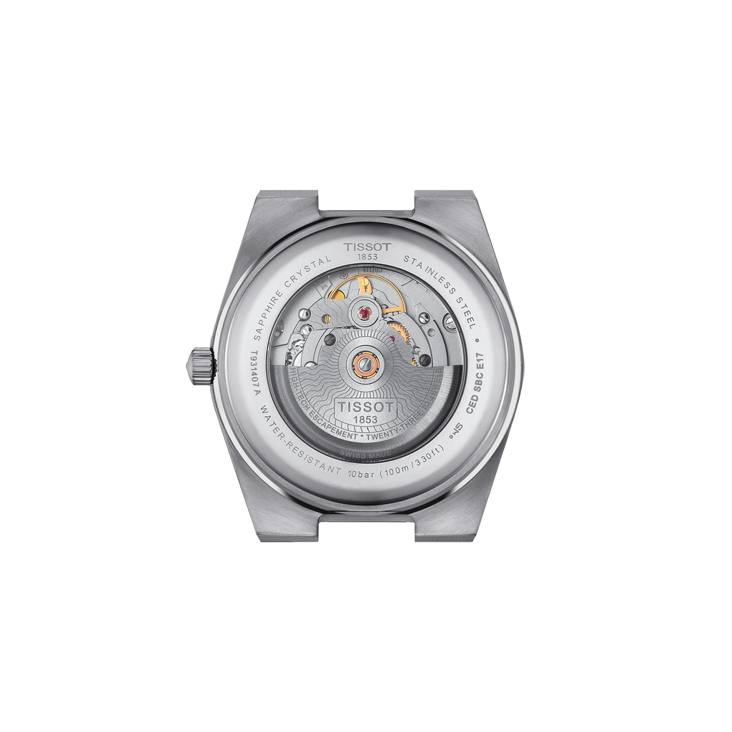 Back view of the watch case Tissot PRX Gold 40mm