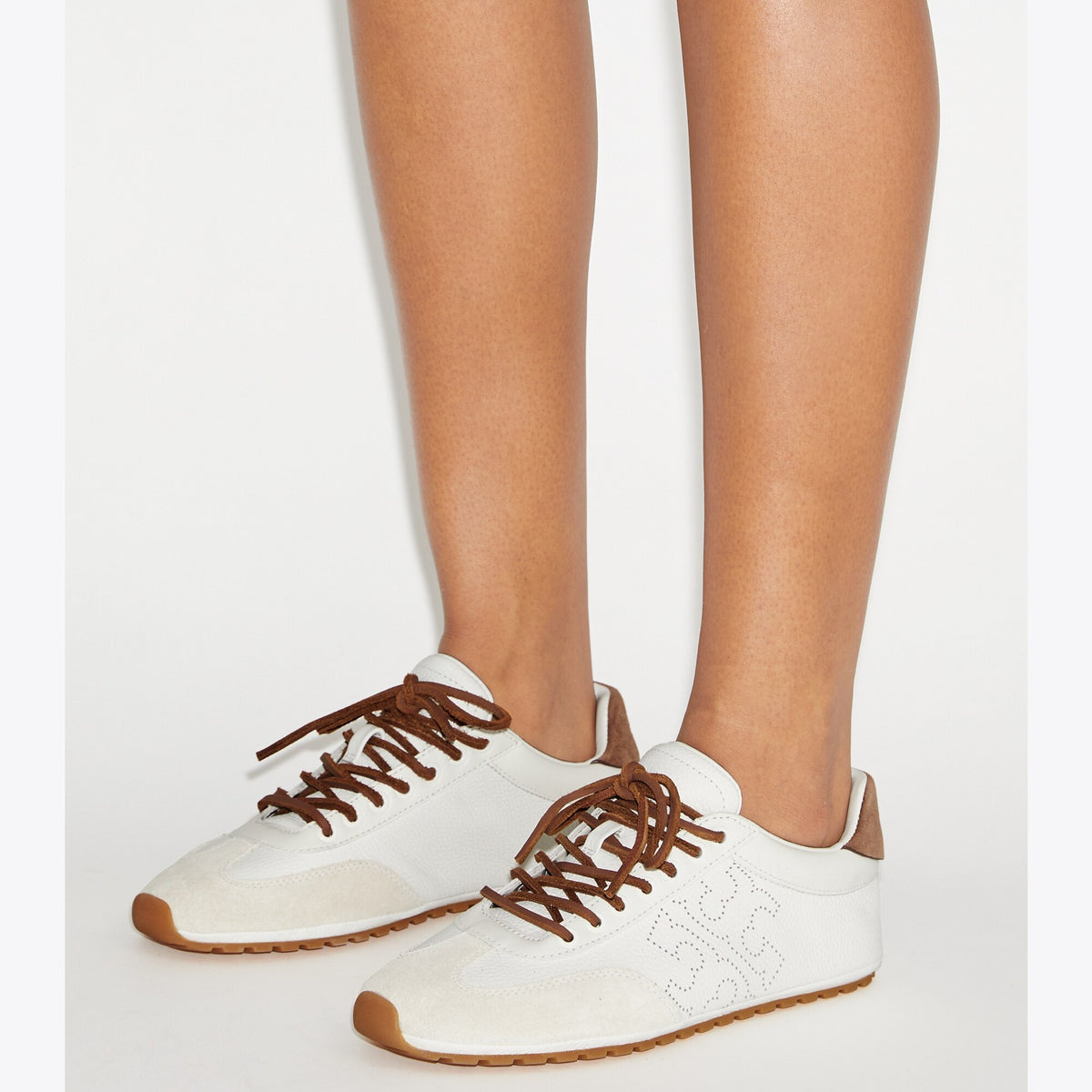 Tory Burch Field Sneaker - Cream / White Mocha / Gingerbread Brown - 2