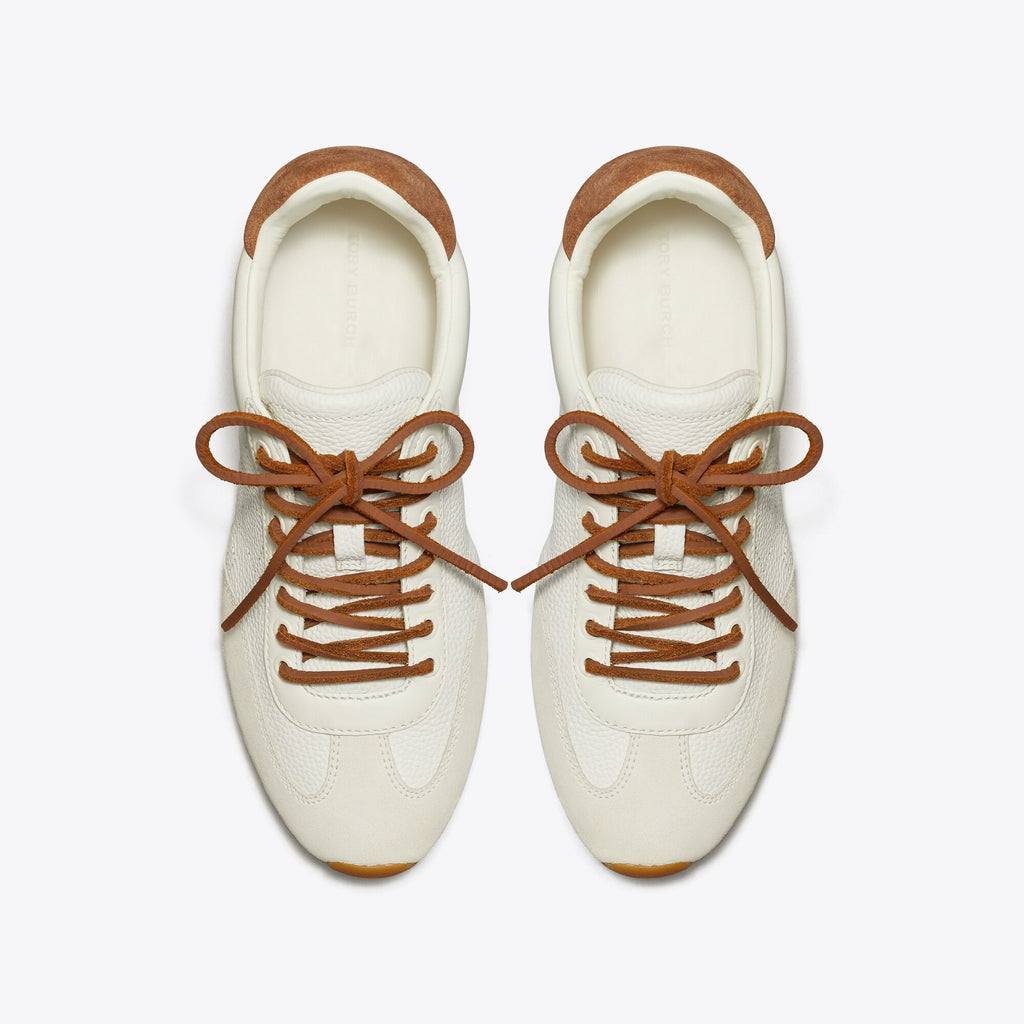 Tory Burch Field Sneaker - Cream / White Mocha / Gingerbread Brown - 5