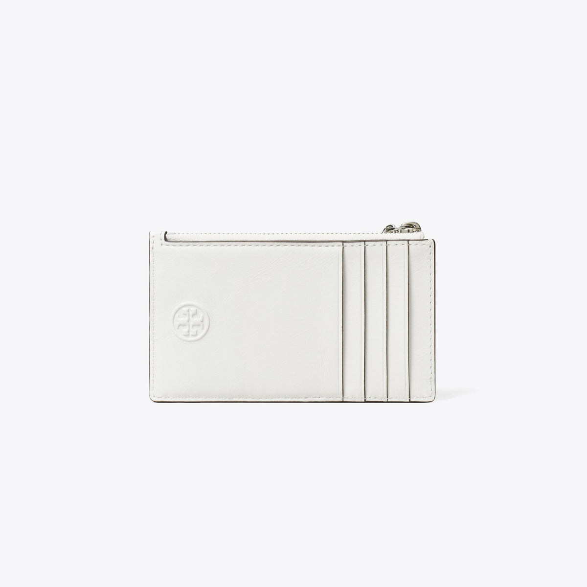 Tory Burch Fleming Distressed Charm Zip Card Case - Cirrus Cloud - 3