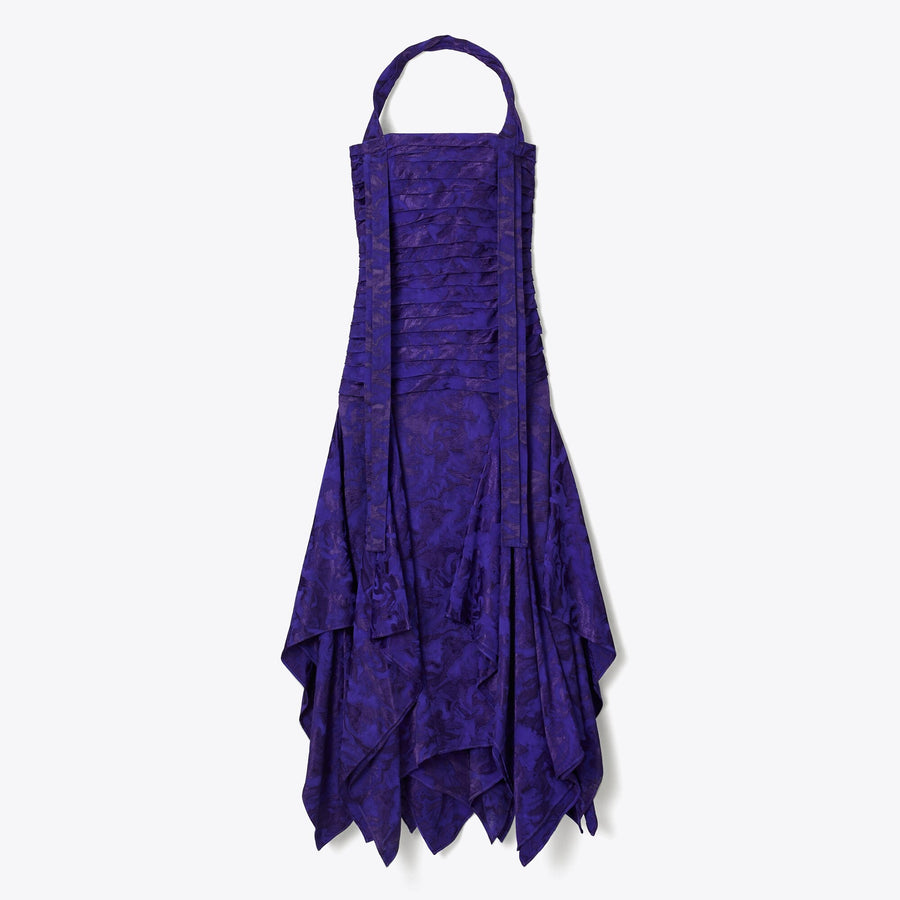 Tory Burch Floral Jacquard Halter Dress