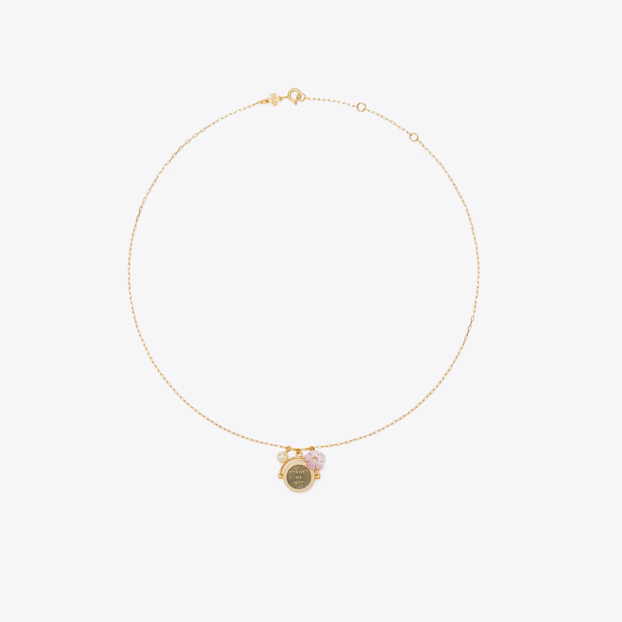 Tory Burch Forget Me Not Charm Pendant Necklace
