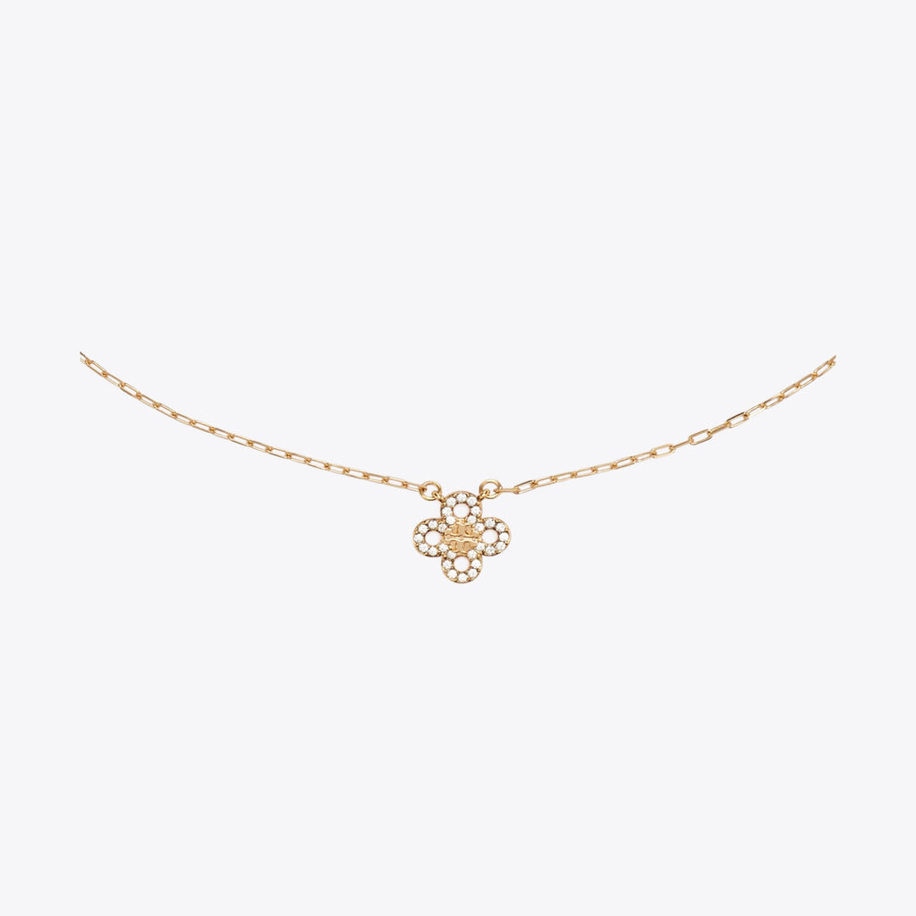 Tory Burch Forget Me Not Pavé Pendant Necklace - Tory Gold / Crystal - 2