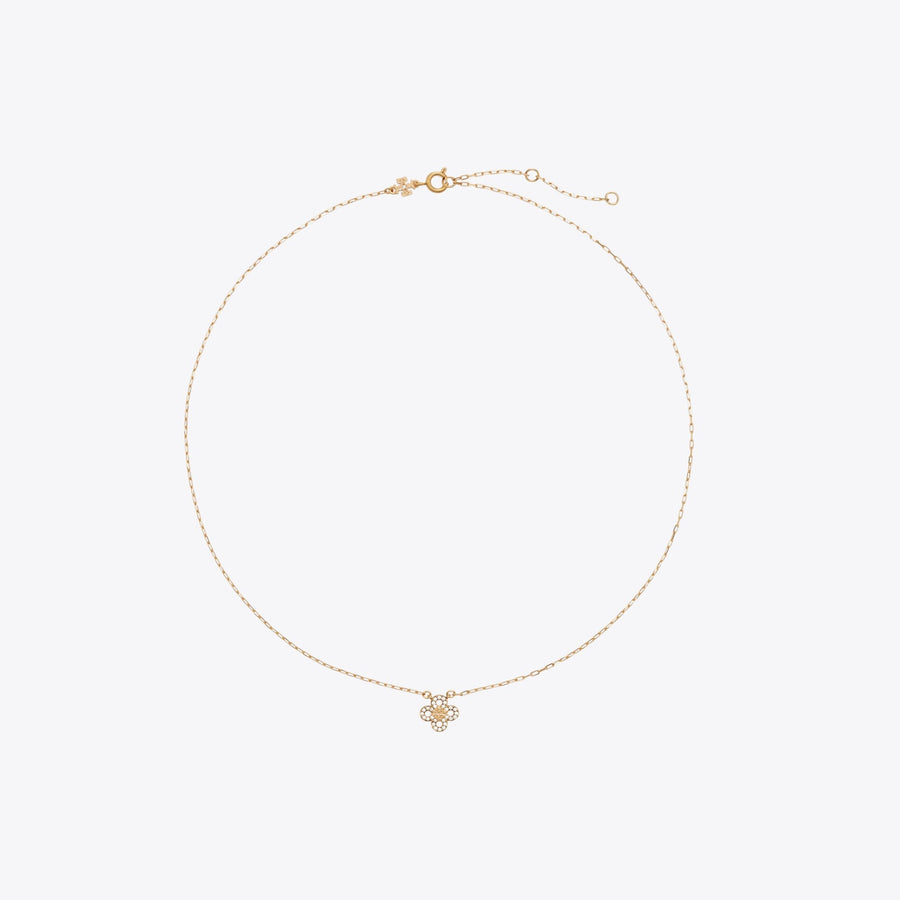 Tory Burch Forget Me Not Pavé Pendant Necklace