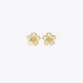 Tory Burch Forget Me Not Stud Earrings - Tory Gold / Mother Of Pearl