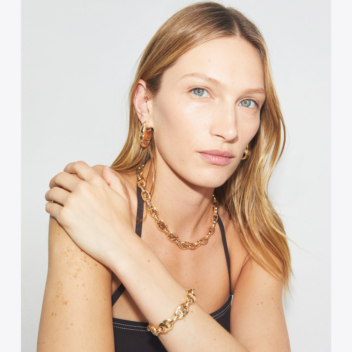 Tory Burch Gemini Link Earrings - Light Brass - 3