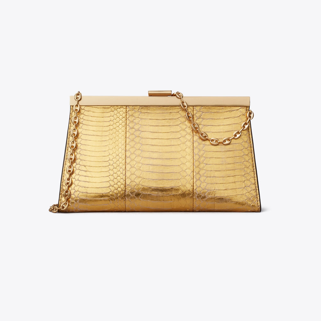 Tory Burch Gemini Link Snake Frame Clutch - Gold - 4