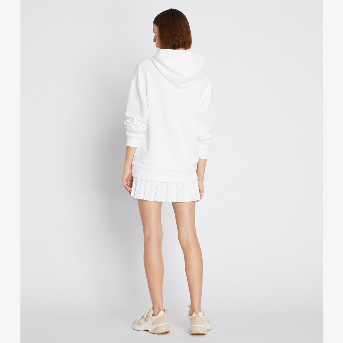 Tory Burch Heavy French Terry Logo Hoodie - Snow White - 4