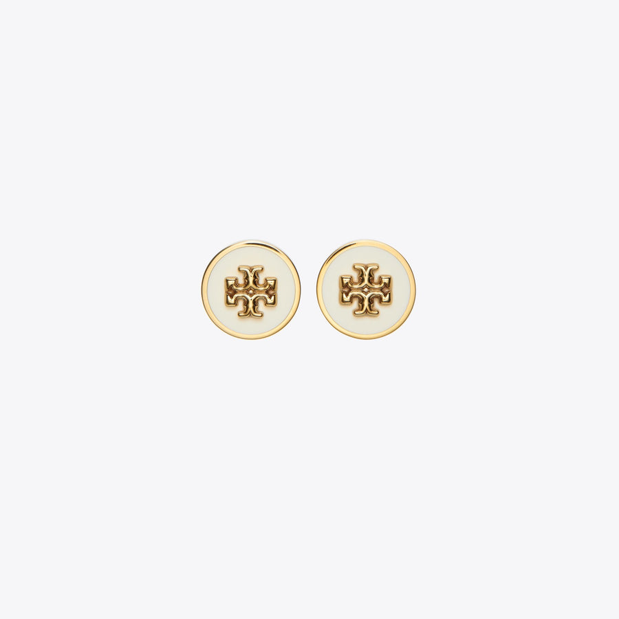 Tory Burch Icon Enamel Circle-Stud Earrings