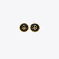 Tory Burch Icon Enamel Circle-Stud Earrings - Tory Gold / Black