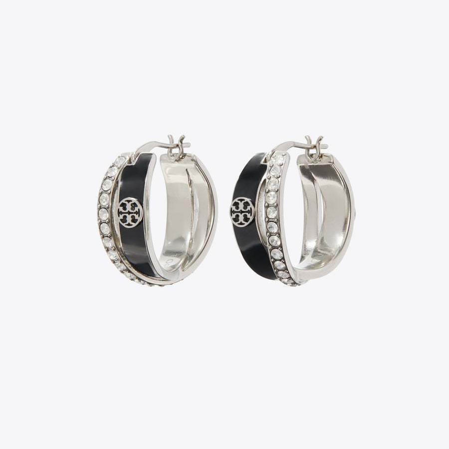 Tory Burch Icon Enamel Double Hoop Earrings